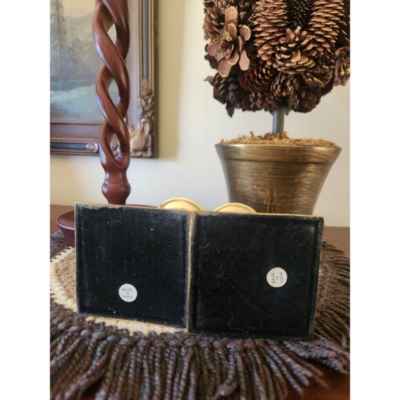 Brass Candlestick Vintage Heavy Tapered  Set Of 2Candle Holder Square Base  6.5" - Picture 3 of 7